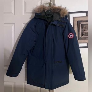 Mens Navy Blue Canada Goose Coat w/ Fur